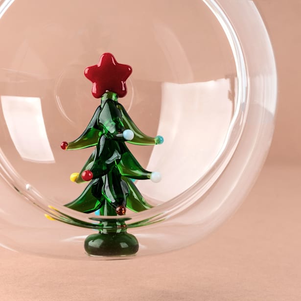 Bola de Navidad Abierta con Árbol Navideño Ø8 cm