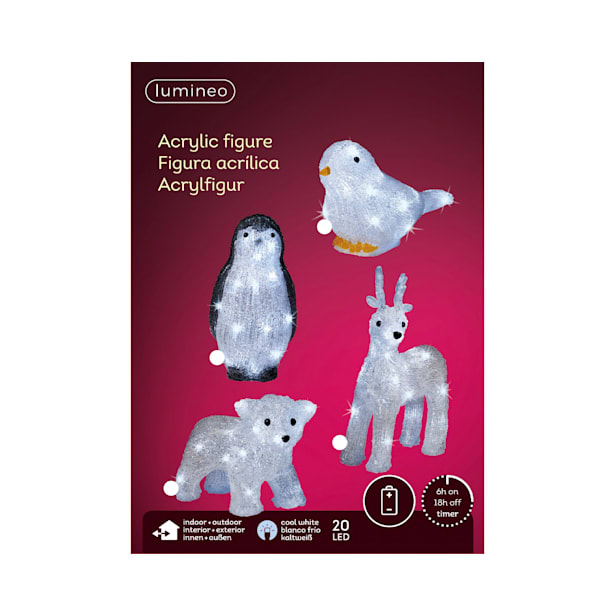 Figura Animales Luz LED Blanco Frío para Exterior