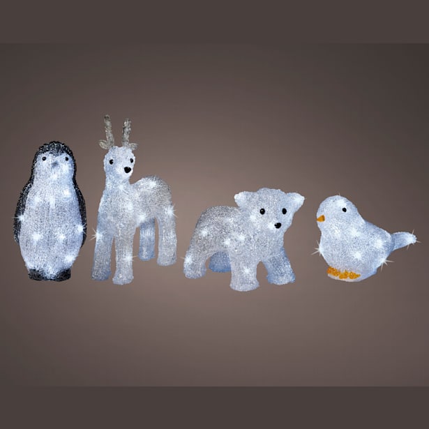 Figura Animales Luz LED Blanco Frío para Exterior