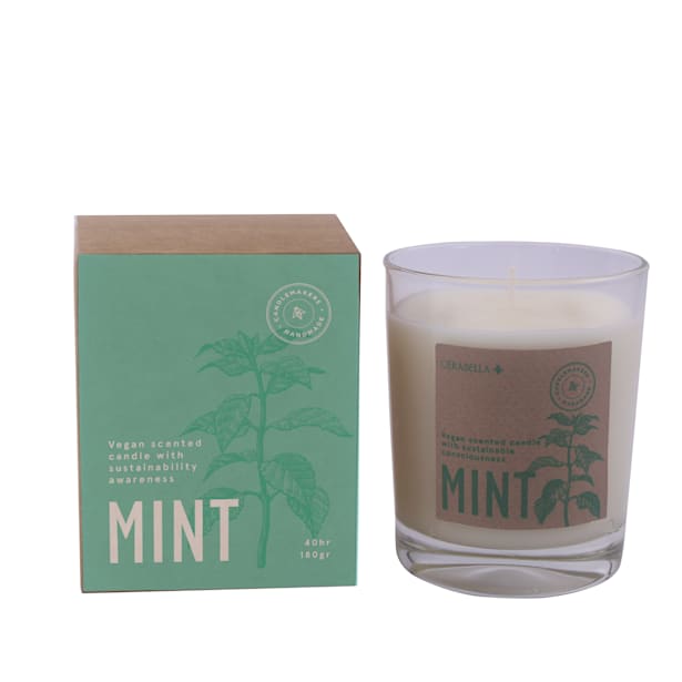 Vela perfumada en vaso 7,5x9 menta botanics