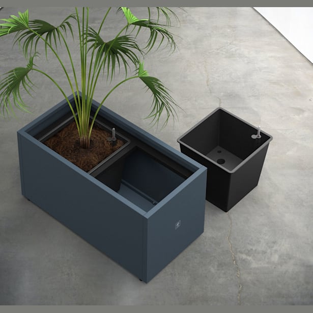 Herstera Metal Planter - Autorriego (bandeja)