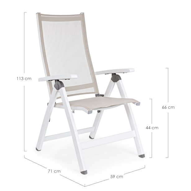 Silla de jardín Bizzotto CRUISE blanco reclinable