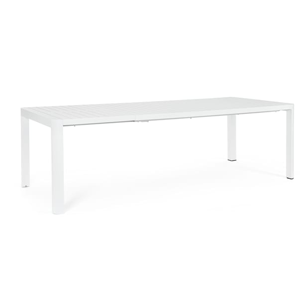 Mesa de comedor exterior Bizzotto KIPLIN rectangular blanca extensible