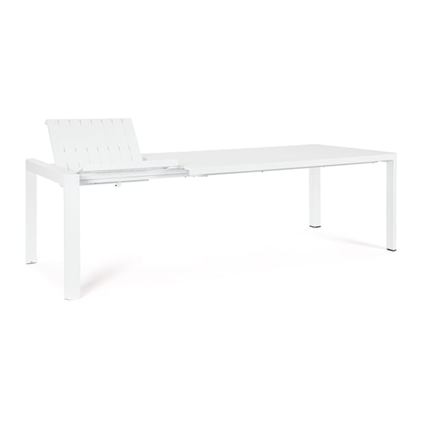 Mesa de comedor exterior Bizzotto KIPLIN rectangular blanca extensible