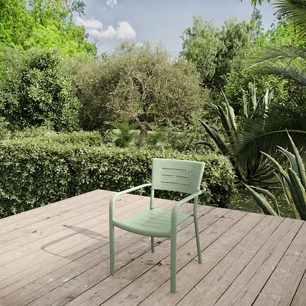 Silla de jardín Essenciel Green INARI verde con brazos