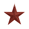 Colgante estrella con glitter 11cm rojo