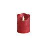 Vela de Cera Artifical con Llama Ondeante Roja y Luz LED 7,5 cm