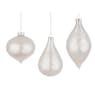 Colgante cristal relieve formas saturno blanco