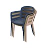 Silla de Jardín Apilable Boston No Plegable Azul 56,5x59x81