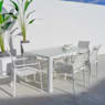 Mesa de Jardín Stella de Aluminio Blanco con Cristal Templado