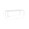 Mesa de comedor exterior Bizzotto KIPLIN rectangular blanca extensible