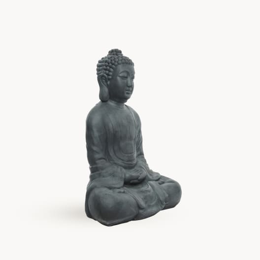 Figura de jardín Buda sentado en antracita