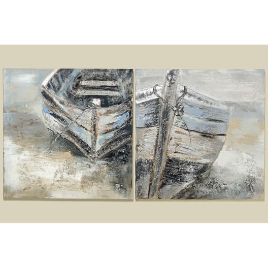 Cuadro barco gris - 100x100x3cm