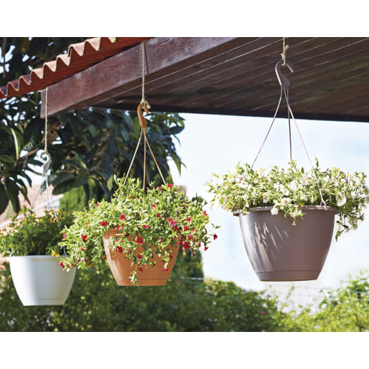 Maceta de plástico Artevasi antracita Algarve colgante
