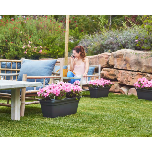 Maceta de plástico Artevasi bronce Venezia jardinera con autorriego