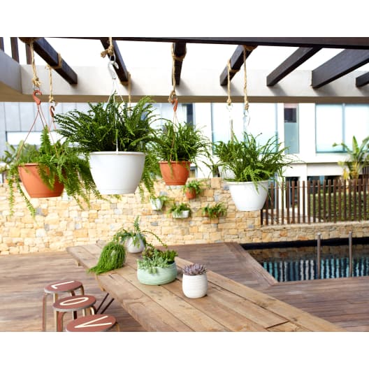 Maceta de plástico Artevasi antracita Algarve colgante