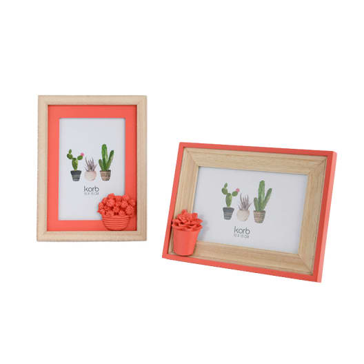 Marco de fotos cactus coral