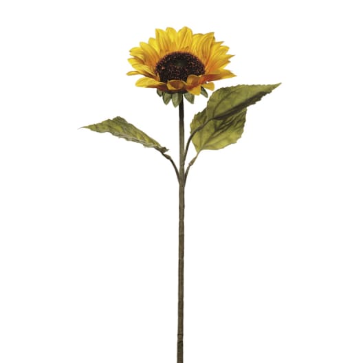 Vara girasol con hojas verde artificial