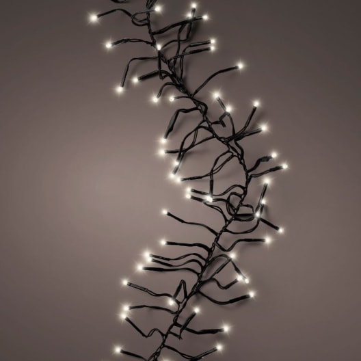 Luces de Navidad Cluster twinkle Blanco 2040 Leds (cable negro de 17m)