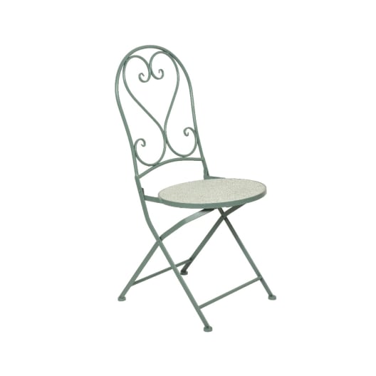 Silla de Hierro Eze Bistro con Mosaico de Azulejos Plegable Exterior 39x46,5x93,5