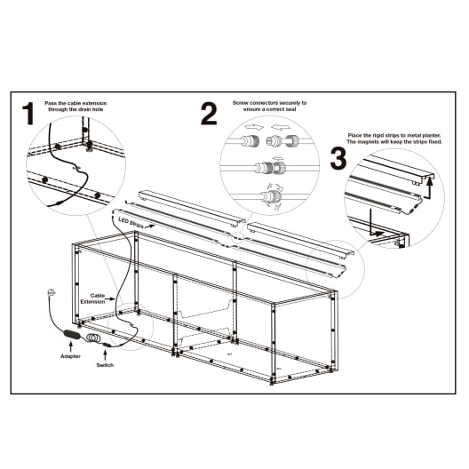 Herstera Metal Planter - Leds + adaptador