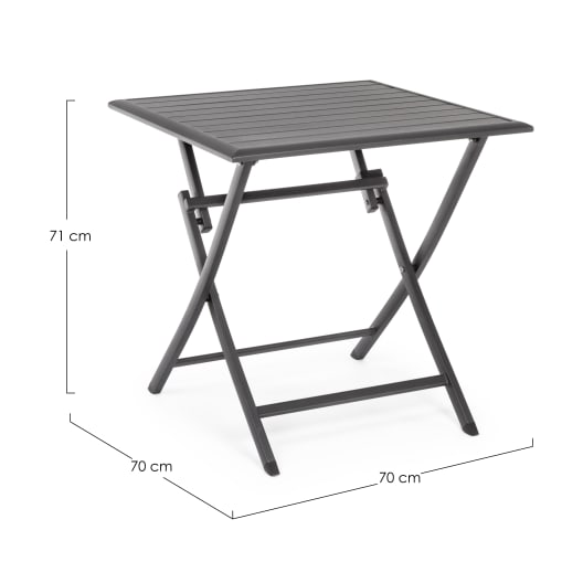 Mesa de Jardín Plegable Elin Antracita Exterior 70x70