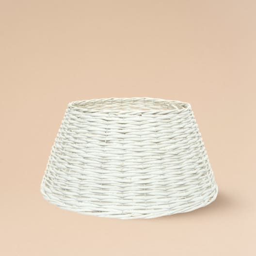 Base para Árbol de Navidad de mimbre blanco