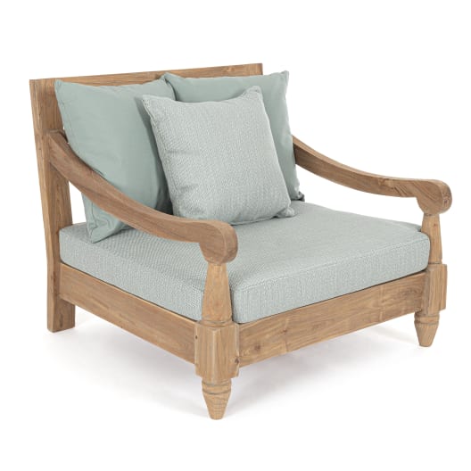 Sillón de jardín Bizzotto BALI verde agua/madera natural