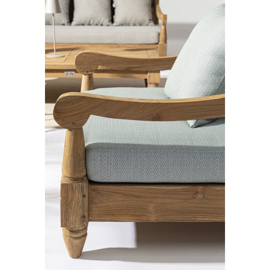 Sillón de jardín Bizzotto BALI verde agua/madera natural