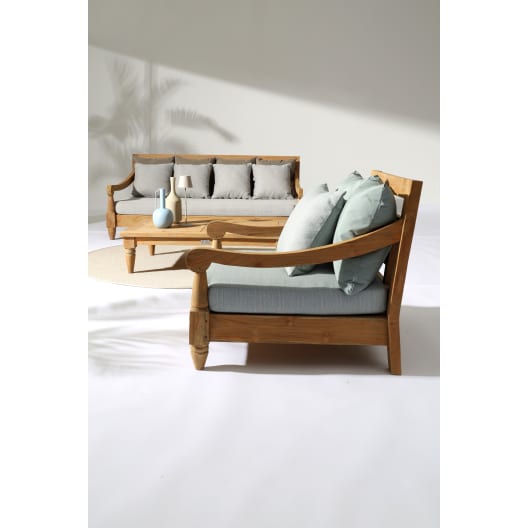 Sillón de jardín Bizzotto BALI verde agua/madera natural