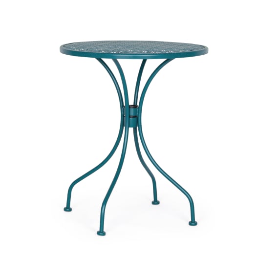 Mesa de Jardín Lizette Azul Plegable de Acero ø60