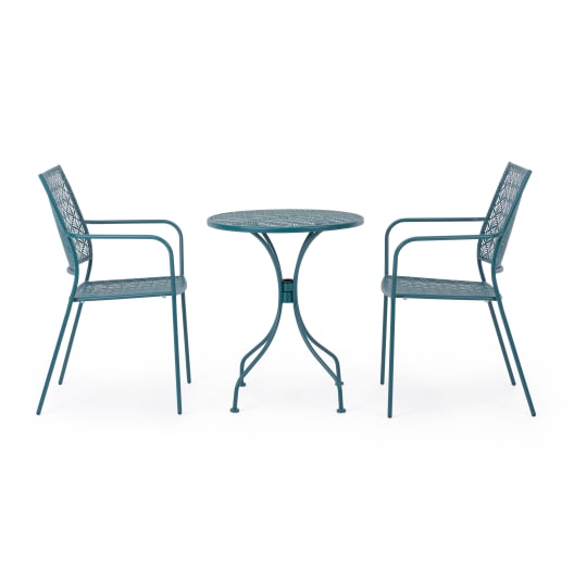 Mesa de Jardín Lizette Azul Plegable de Acero ø60