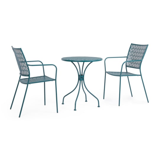 Mesa de Jardín Lizette Azul Plegable de Acero ø60