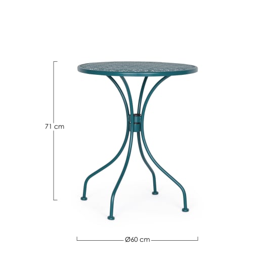 Mesa de Jardín Lizette Azul Plegable de Acero ø60