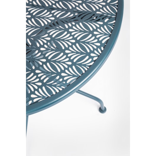 Mesa de Jardín Lizette Azul Plegable de Acero ø60
