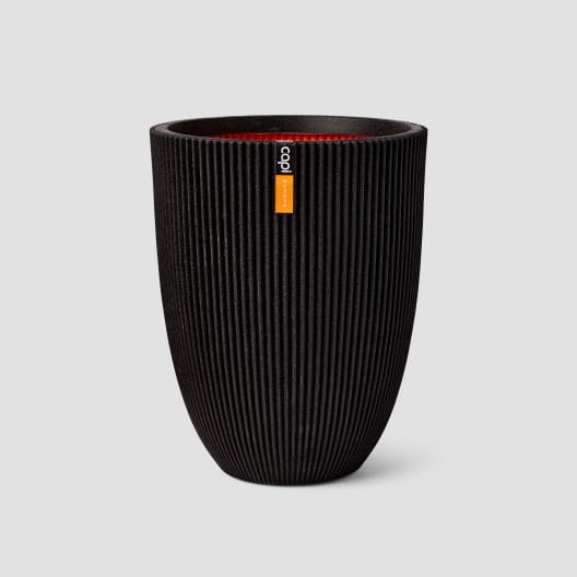Maceta CAPI Groove Negra (Jarrón alto)
