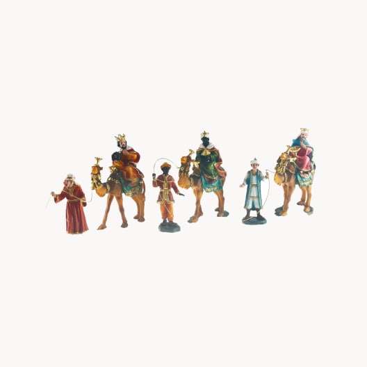 Set Reyes Magos a camello 8 cm para Belén