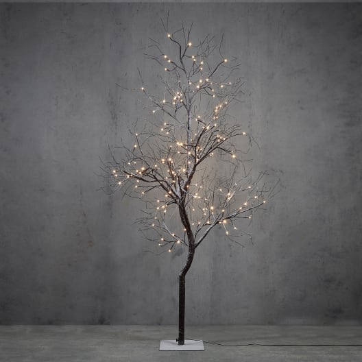 Árbol escarchado con luz LED marrón 200 cm (171 luces)