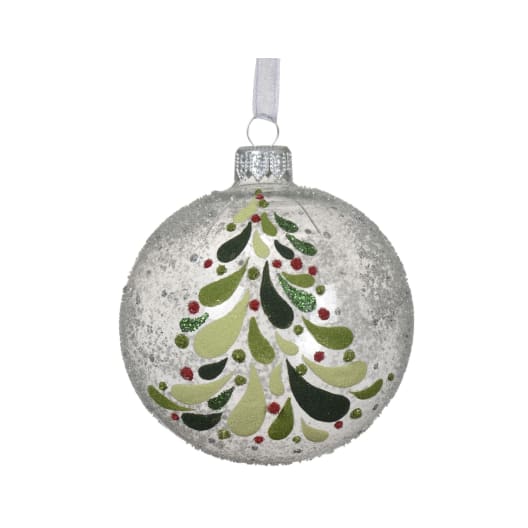 Bola para Árbol de Navidad de Cristal transparente con Purpurina