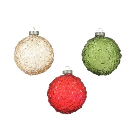 Bola para Árbol de Navidad con Relieve Floral