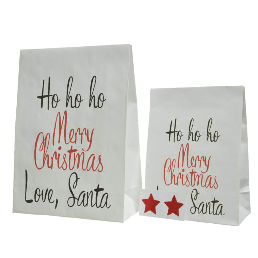 Bolsa de Regalo 'Ho Ho Ho, Merry Christmas' blanca (Sin asas)