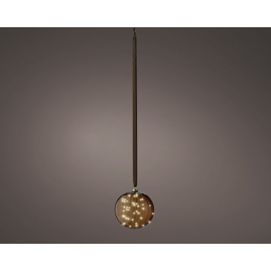 Bola LED con relieve marrón blanco cálido Ø20 cm (40 luces)
