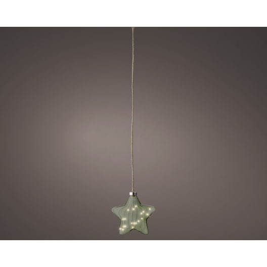 Estrella decorativa LED verde blanco cálido