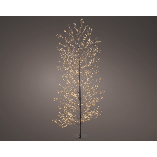Árbol LED negro blanco cálido 180 cm (1755 luces)