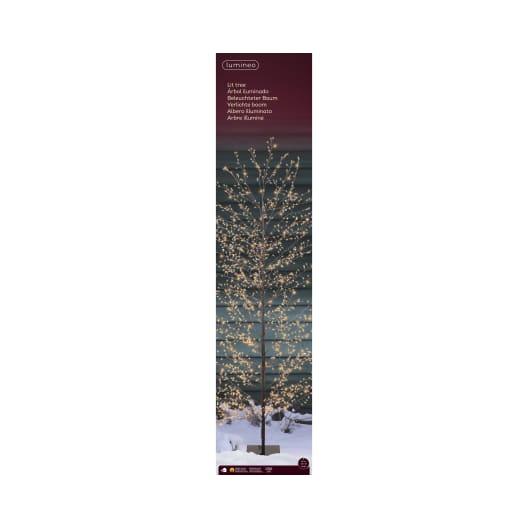 Árbol LED negro blanco cálido 180 cm (1755 luces)