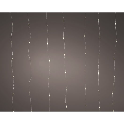 Cortina de luces LED plata blanco cálido 800 luces (3,9 x 2 m)