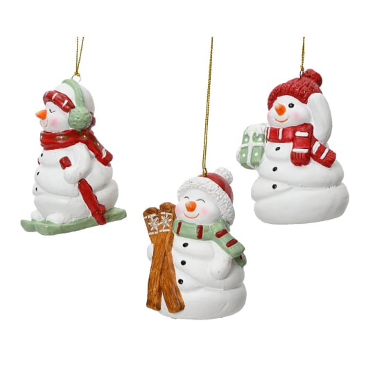 Adorno Colgante Muñeco de Nieve de Terracota blanco