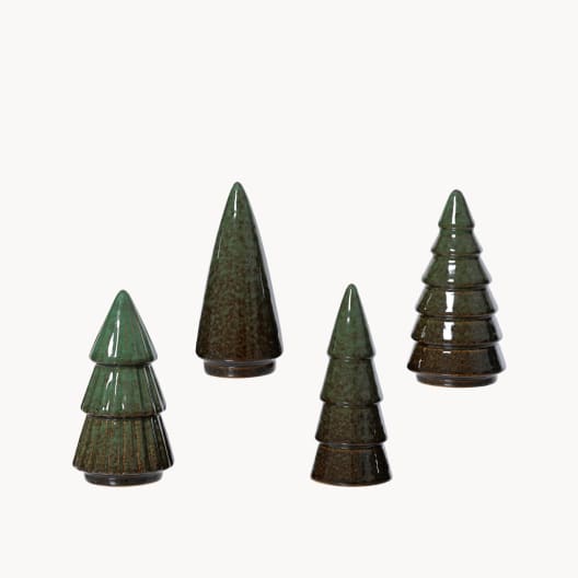 Árbol Decorativo de Porcelana de Diseño Cónico verde/blanco