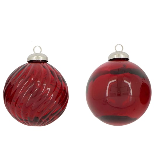 Bola para Árbol de Navidad de Cristal Reciclado rojo
