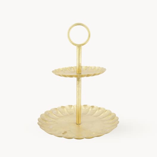 Soporte para Tarta de Dos Pisos de Metal dorado